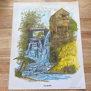 The old mill colored print by Torzeski